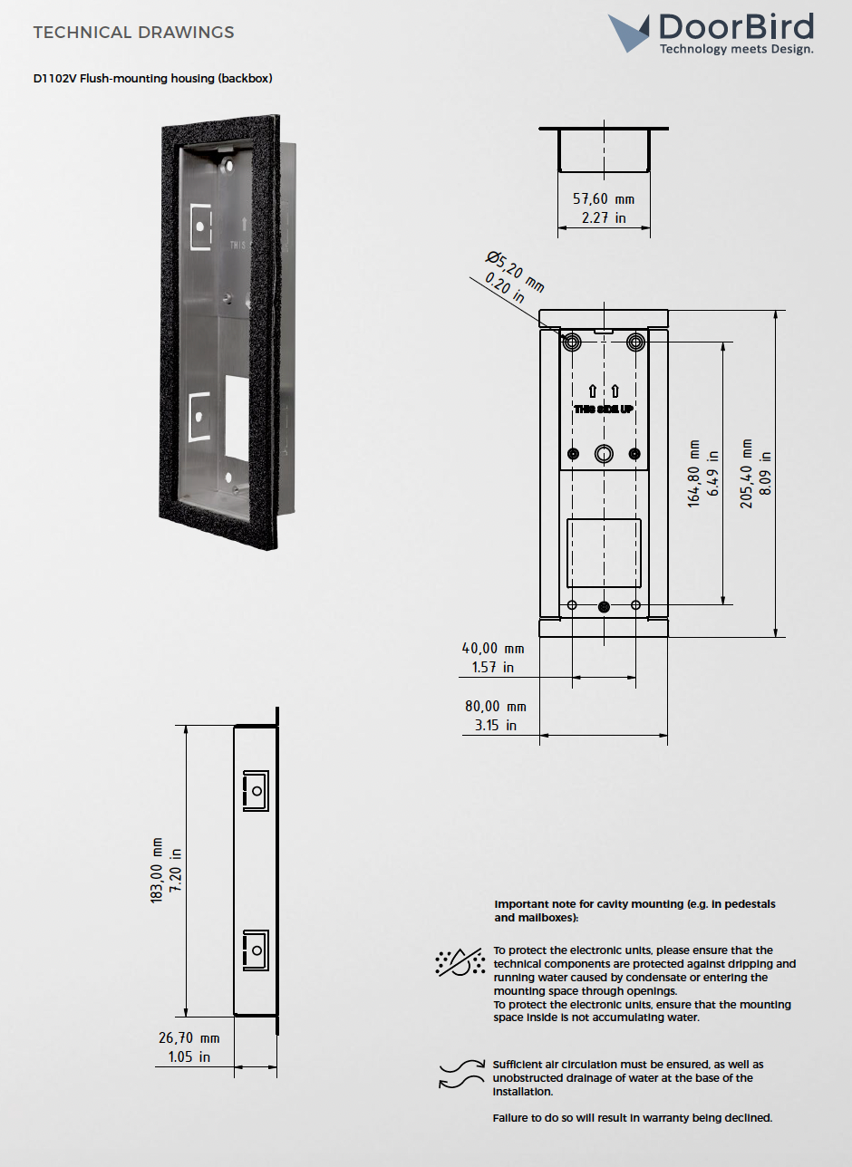 D1102V Flush-mounting housing (Backbox)