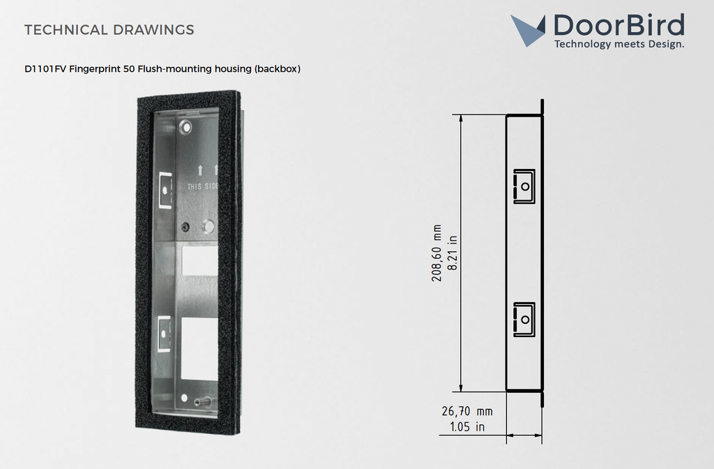 D1101FV Fingerprint 50 Flush-mounting housing (Backbox)