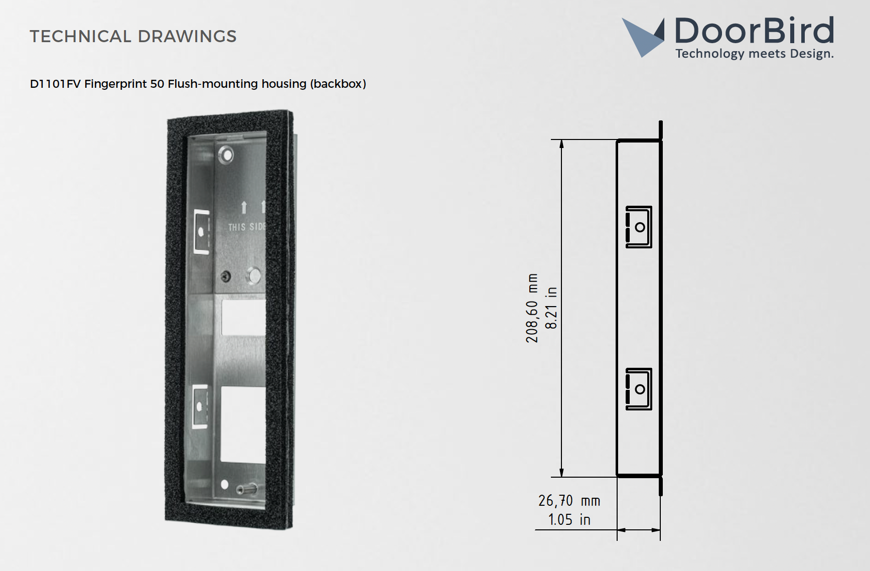 D1101FV Fingerprint 50 Flush-mounting housing (Backbox)