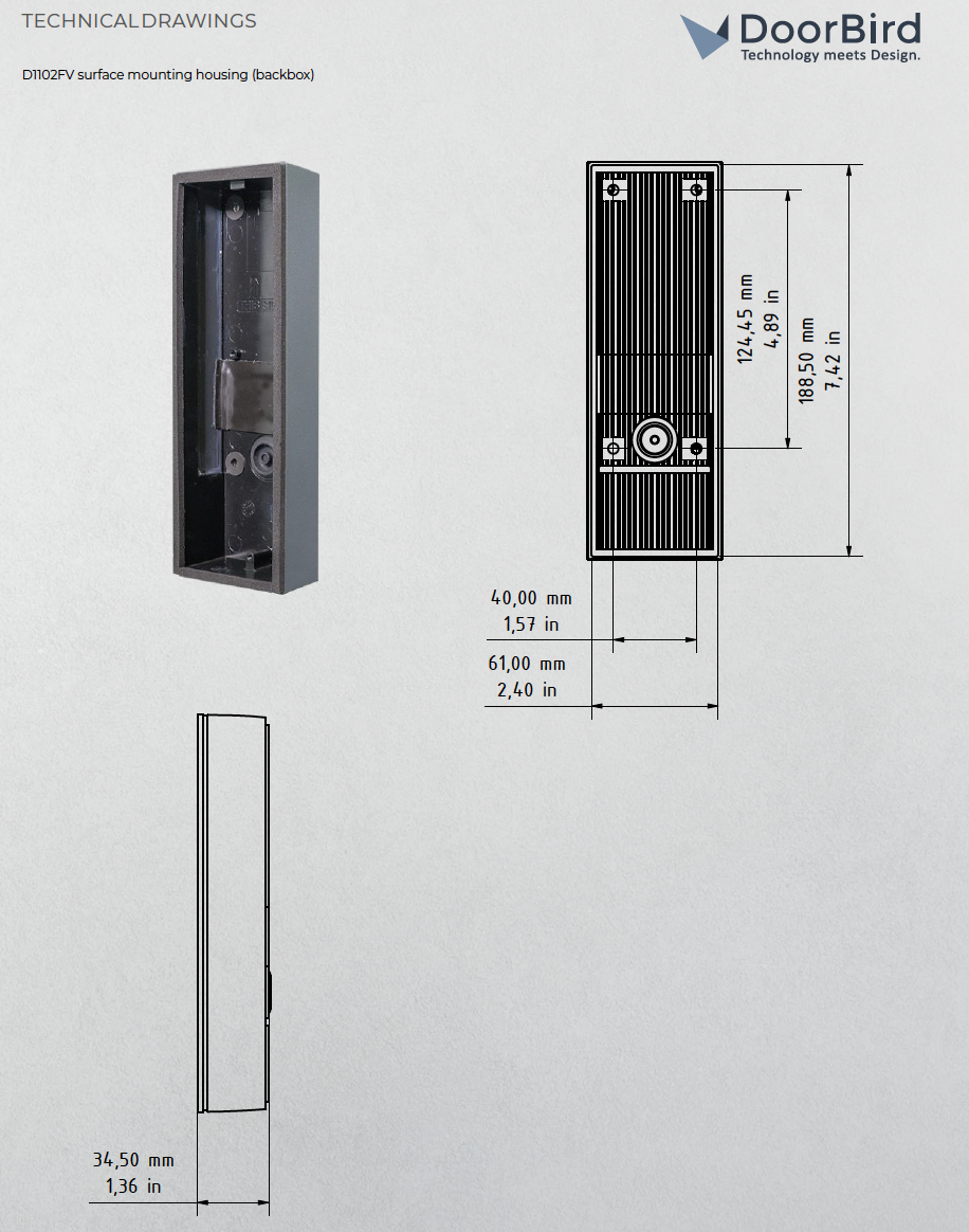 D1102FV FINGERPRINT 50 SURFACE-MOUNTING HOUSING (BACKBOX)