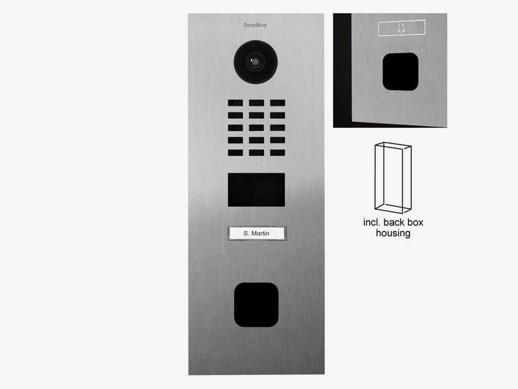 D2201FV EKEY sLine Flush-mount IP Video Intercom — Stainless steel V2A, brushed