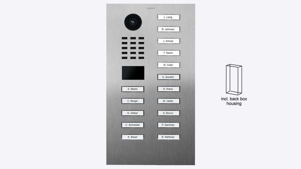 D2216V Surface-mount IP Video Intercom — Stainless steel V2A, brushed
