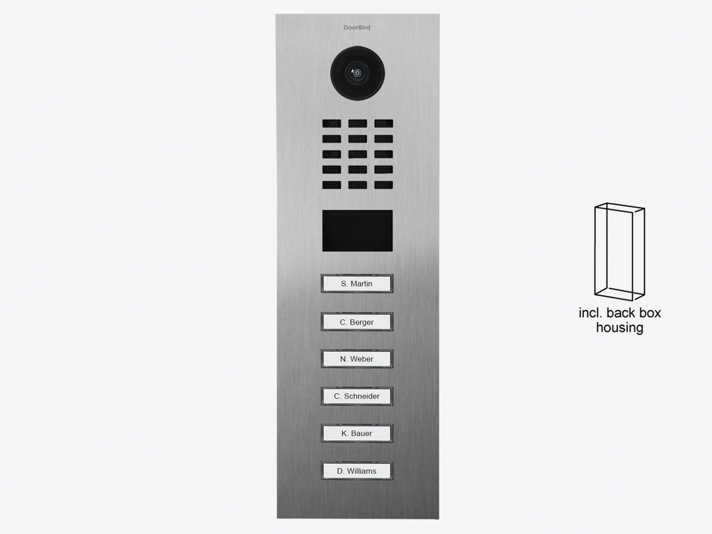 D2206V Surface-mount IP Video Intercom — Stainless steel V2A, brushed
