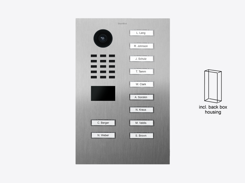 D2211V Flush-mount IP Video Intercom — Stainless steel V2A, brushed