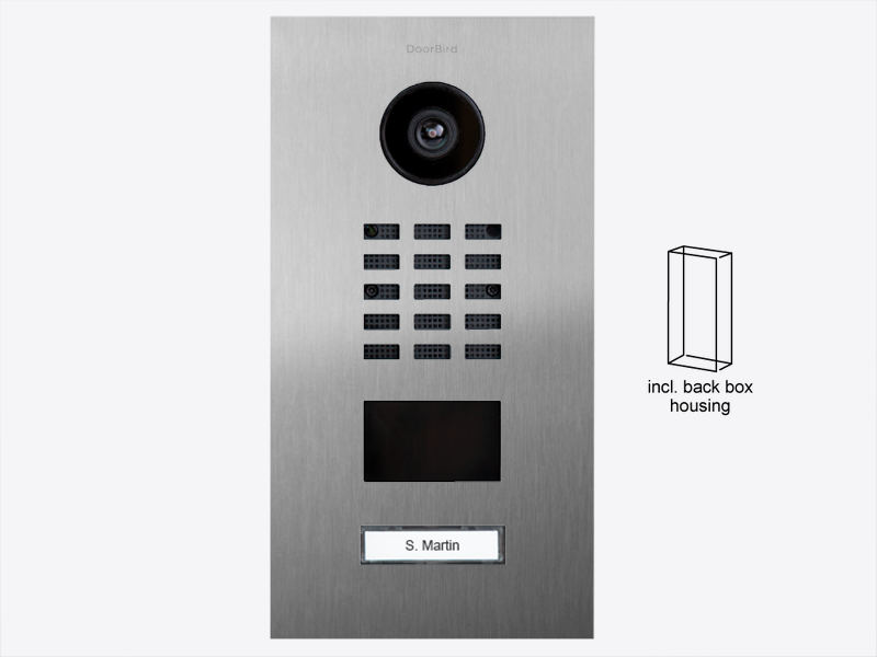 D2201V Surface-mount IP Video Intercom — Stainless steel V2A, brushed