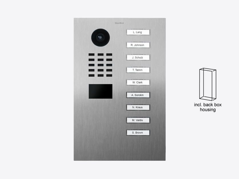 D2209V Flush-mount IP Video Intercom — Stainless steel V2A, brushed
