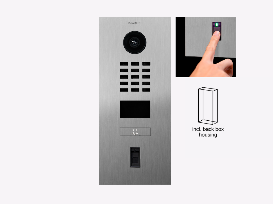 D2201FV Fingerprint 50 Surface-mount IP Video Intercom — Stainless steel V2A, brushed