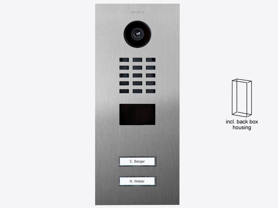 D2202V Surface-mount IP Video Intercom — Stainless steel V2A, brushed