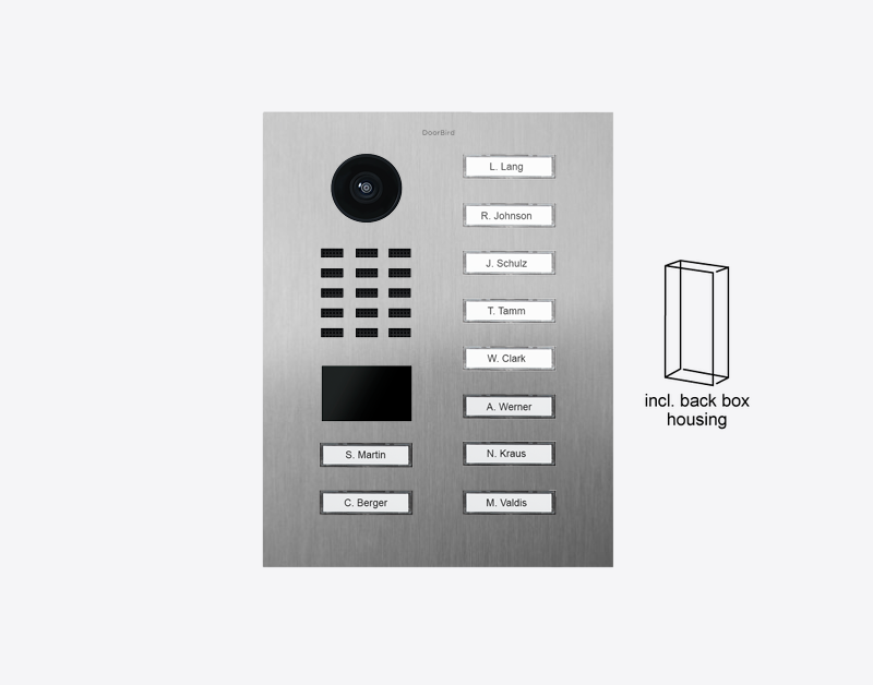 D2210V Flush-mount IP Video Intercom — Stainless steel V2A, brushed