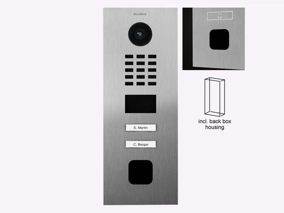 D2202FV EKEY sLine Flush-mount IP Video Intercom — Stainless steel V2A, brushed