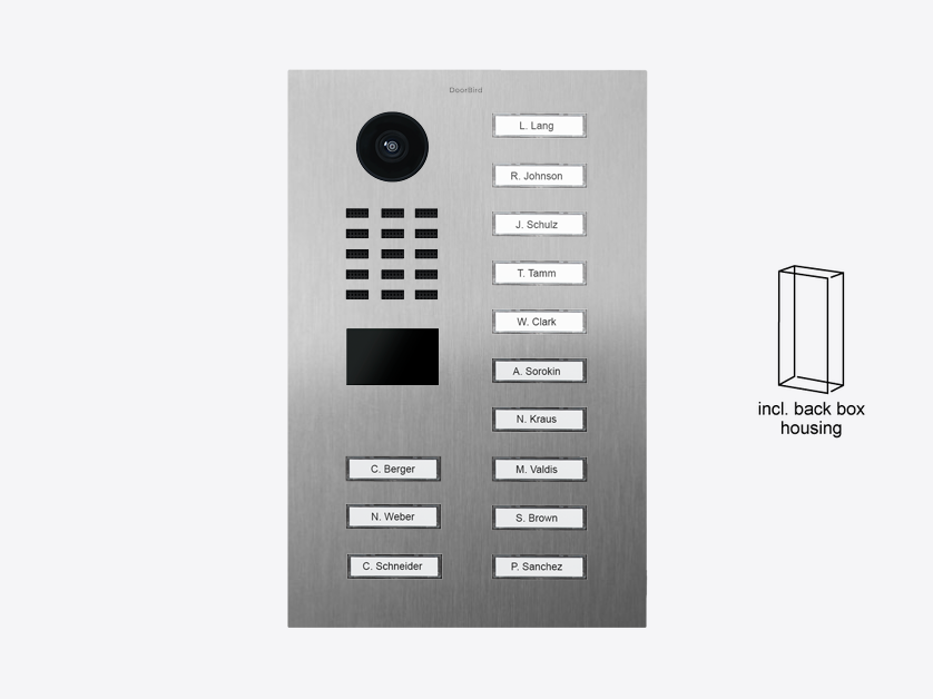 D2213V Surface-mount IP Video Intercom — Stainless steel V2A, brushed