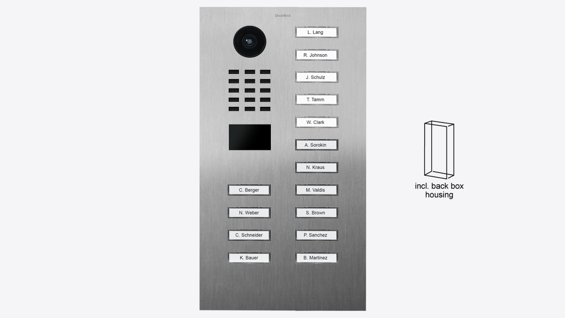 D2215V Flush-mount IP Video Intercom — Stainless steel V2A, brushed