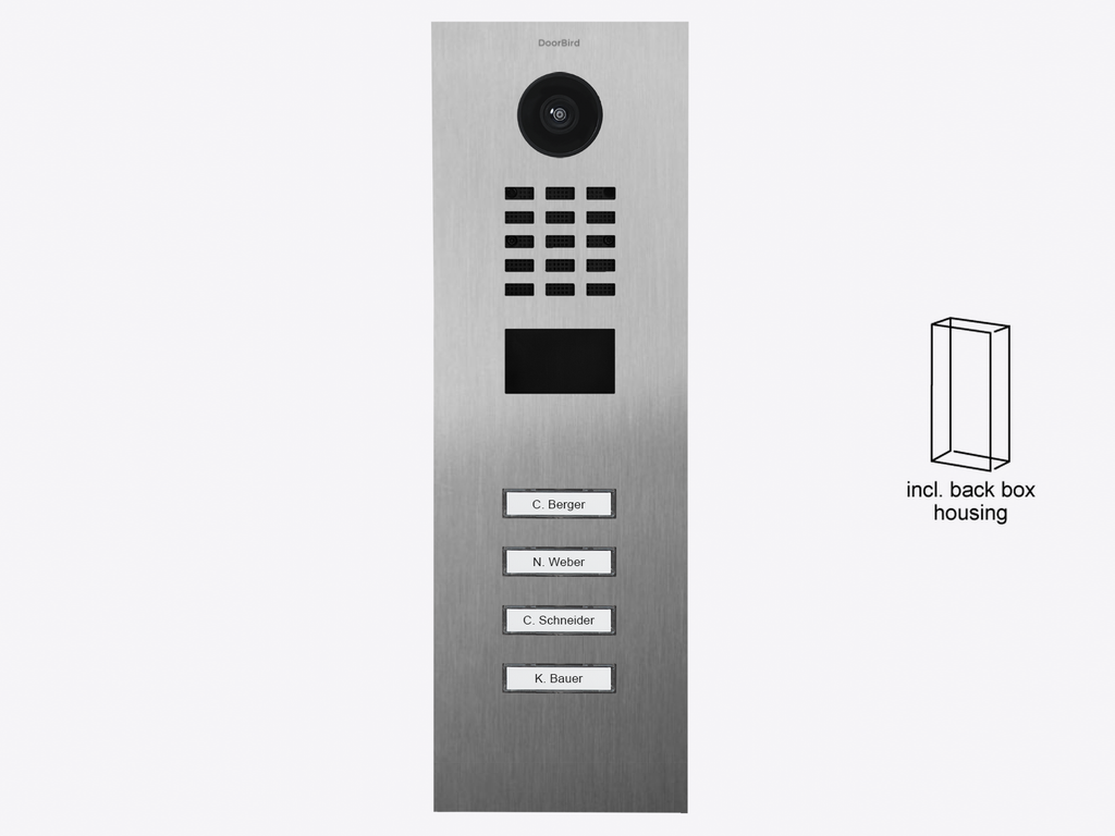 D2204V Surface-mount IP Video Intercom — Stainless steel V2A, brushed