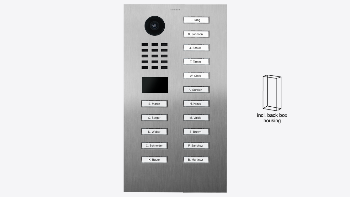 D2216V Flush-mount IP Video Intercom — Stainless steel V2A, brushed