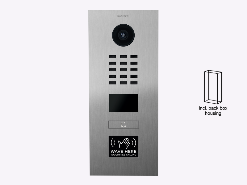 D2201TFV Fingerprint 50 Surface-mount IP Video Intercom — Stainless steel V2A, brushed
