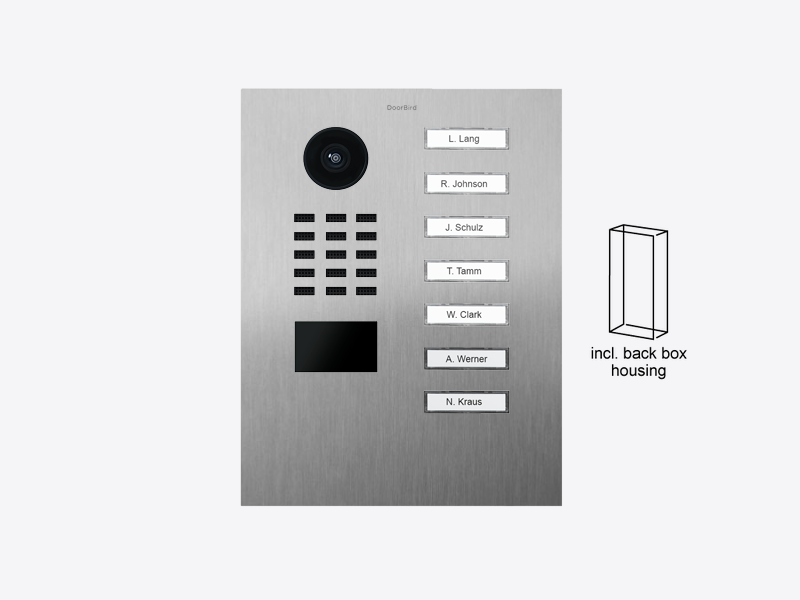 D2207V Surface-mount IP Video Intercom — Stainless steel V2A, brushed