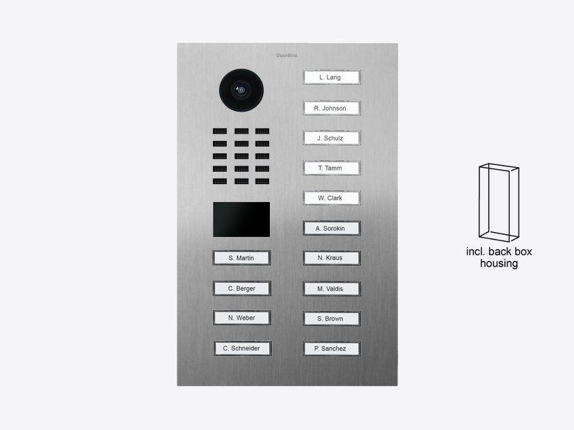 D2214V Flush-mount IP Video Intercom — Stainless steel V2A, brushed