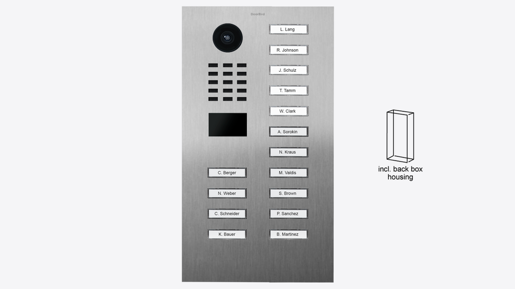D2215V Surface-mount IP Video Intercom — Stainless steel V2A, brushed