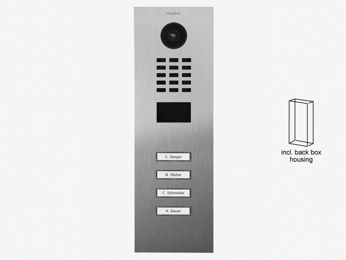 D2204V Flush-mount IP Video Intercom — Stainless steel V2A, brushed